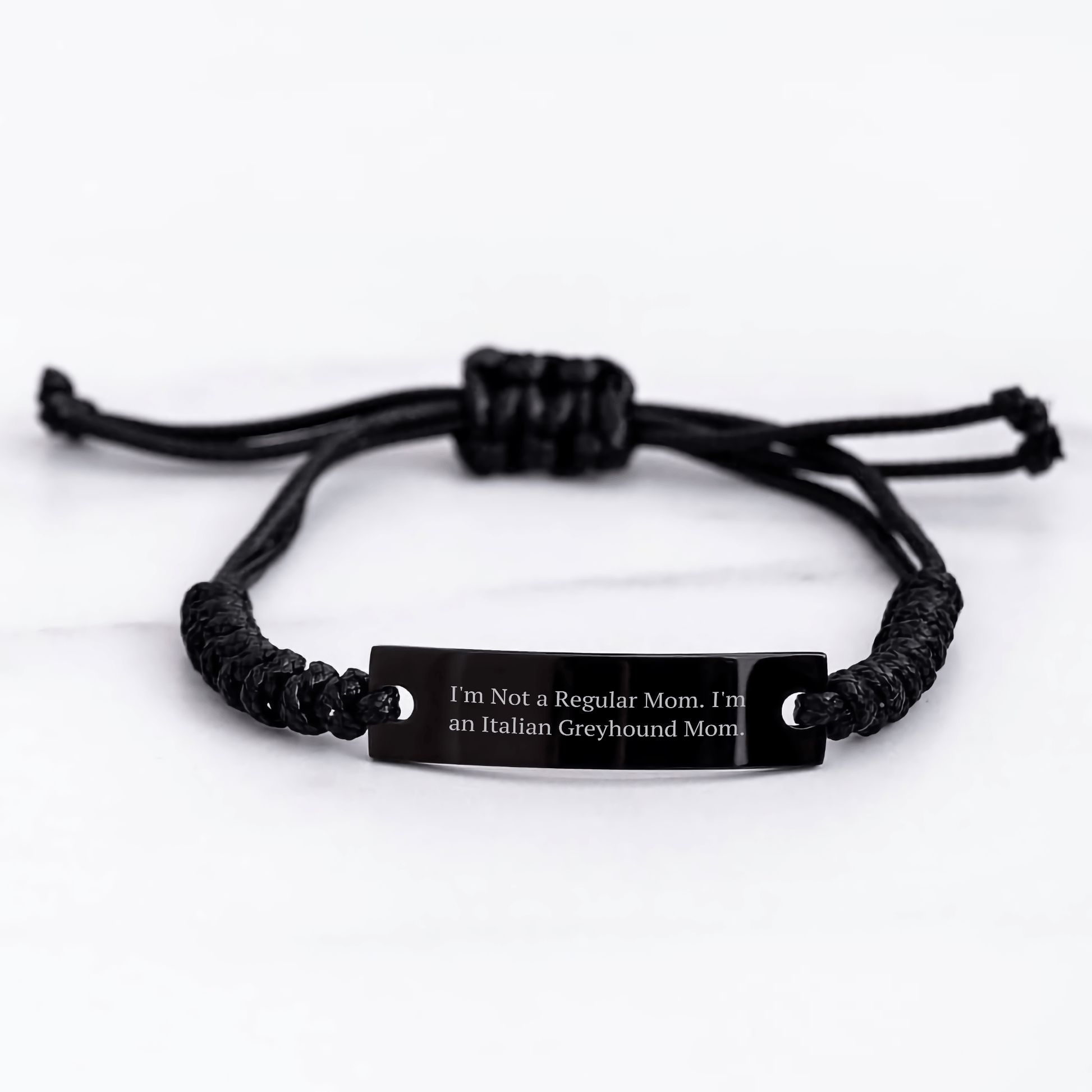 Italian Greyhound Dog Mom Funny Rope Bracelet Gifts for Her from Friends Family - 'I'm Not A Regular Mom. I'm An Italian Greyhound Mom.' - Victory Thru Vision