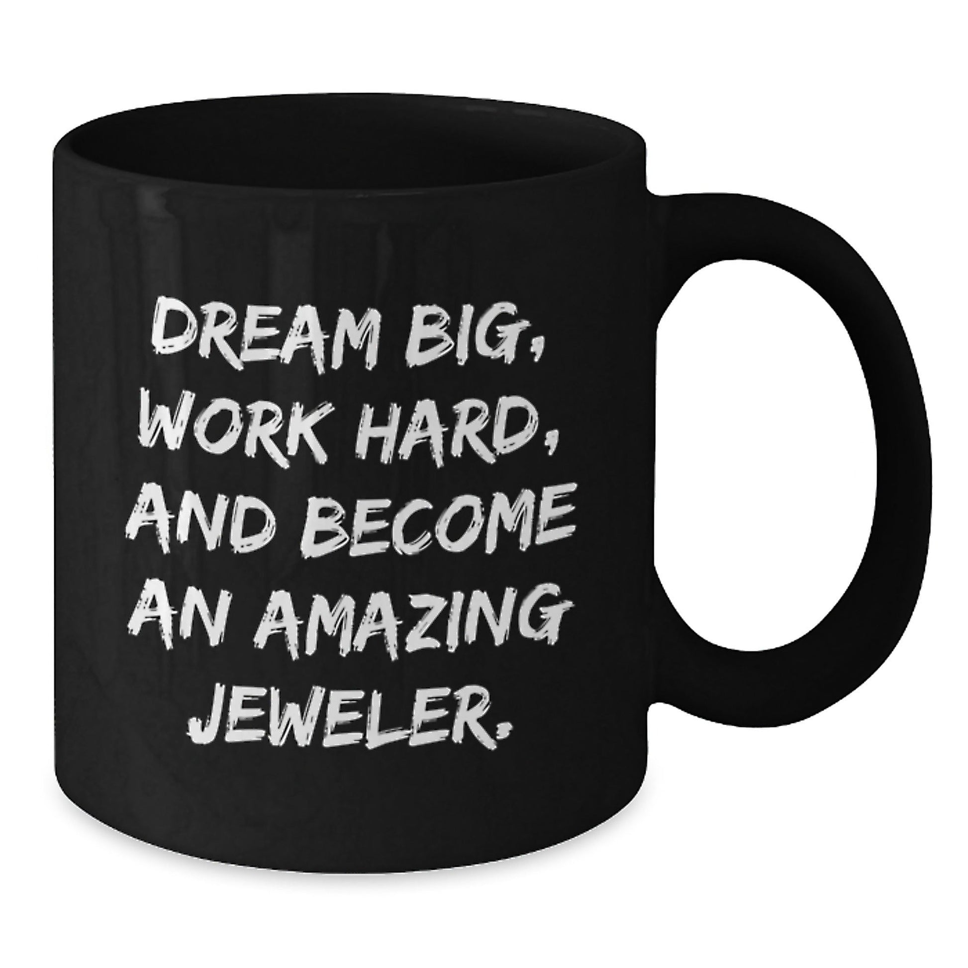 Jeweler Gifts for Men from Friends - Inspirational Black Coffee Mug, Dream Big, Work Hard, Become Amazing, Birthday Unique Gifts - Victory Thru Vision