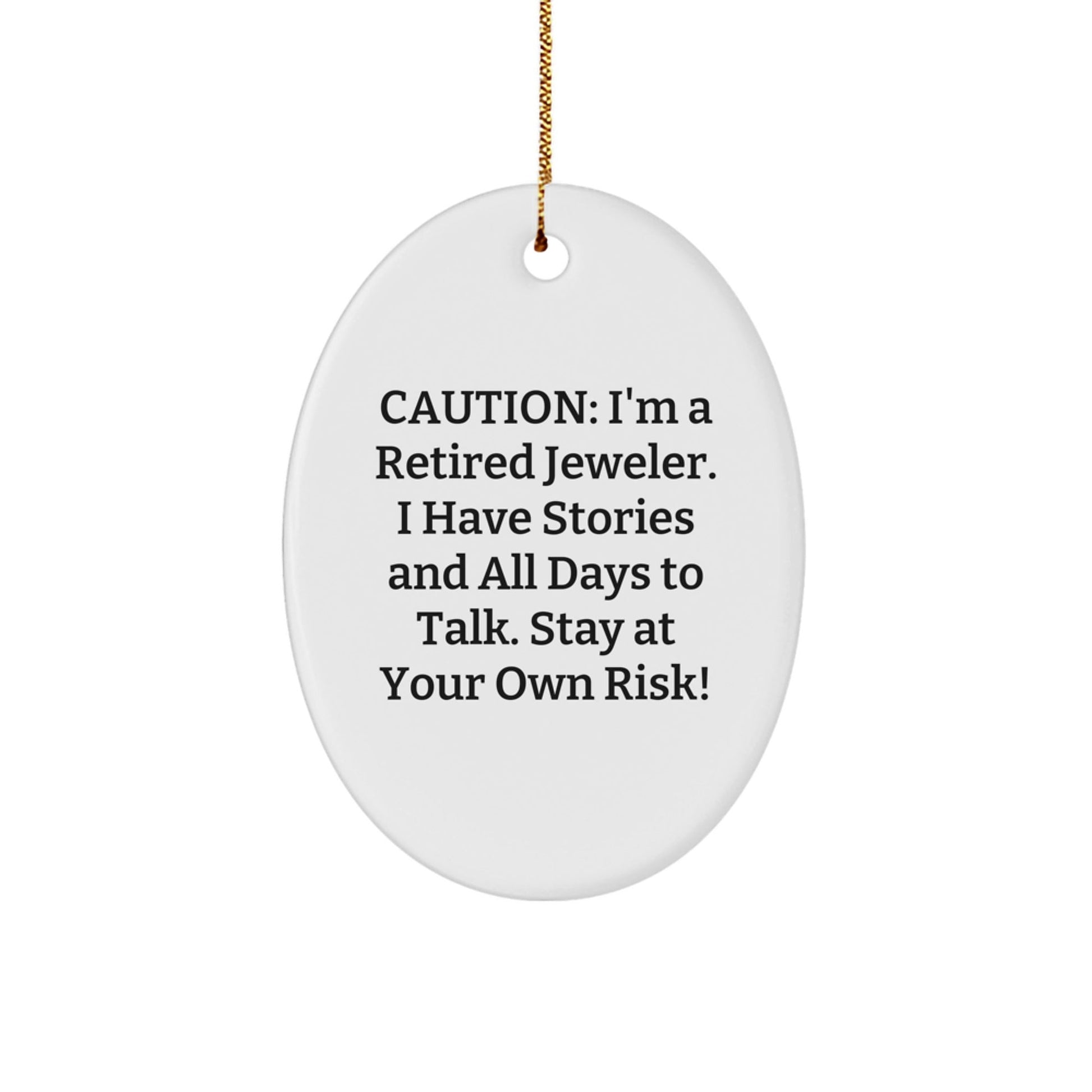 Jeweler's Delight Oval Ornament, Funny Quote, Gifts from Friends, Christmas Unique Presents for Jeweler - Victory Thru Vision