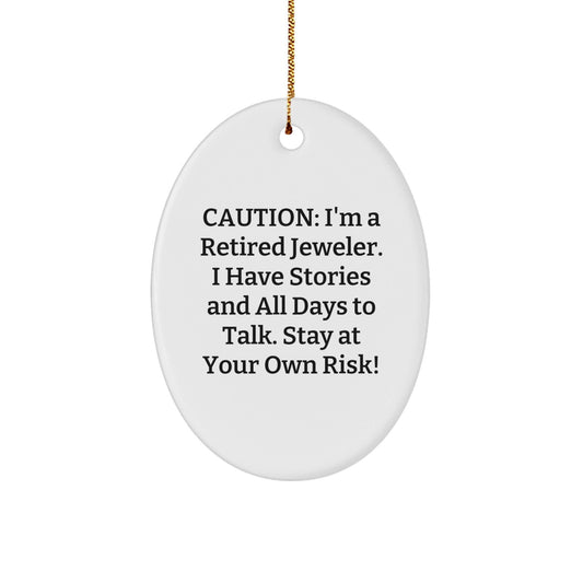 Jeweler's Delight Oval Ornament, Funny Quote, Gifts from Friends, Christmas Unique Presents for Jeweler - Victory Thru Vision