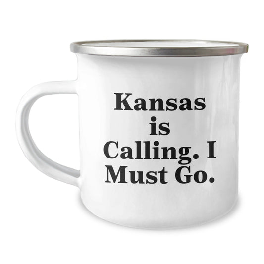 Kansas Calling: Funny Camping Mug for Graduation Gifts from Friends to Family - Victory Thru Vision