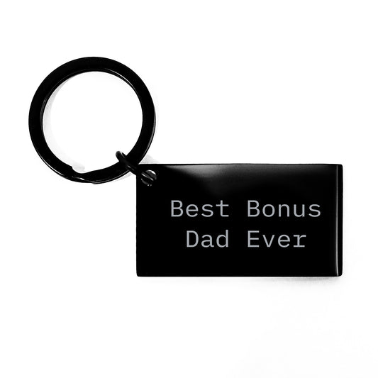 Funny Bonus Dad Gifts for Men, Best Bonus Dad Ever Keychain, Christmas Unique Gifts from Friends - Image 1