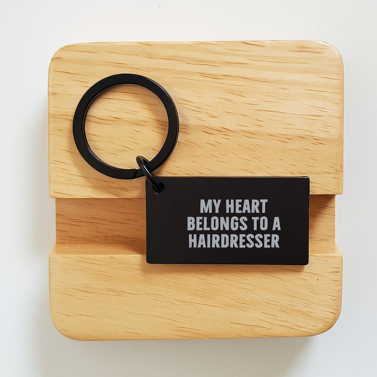 Funny Hairdresser Gifts, My Heart Belongs To A Hairdresser Quote Keychain, Gifts for Hairdresser Friends, Valentine's Unique Keychain - Image 2