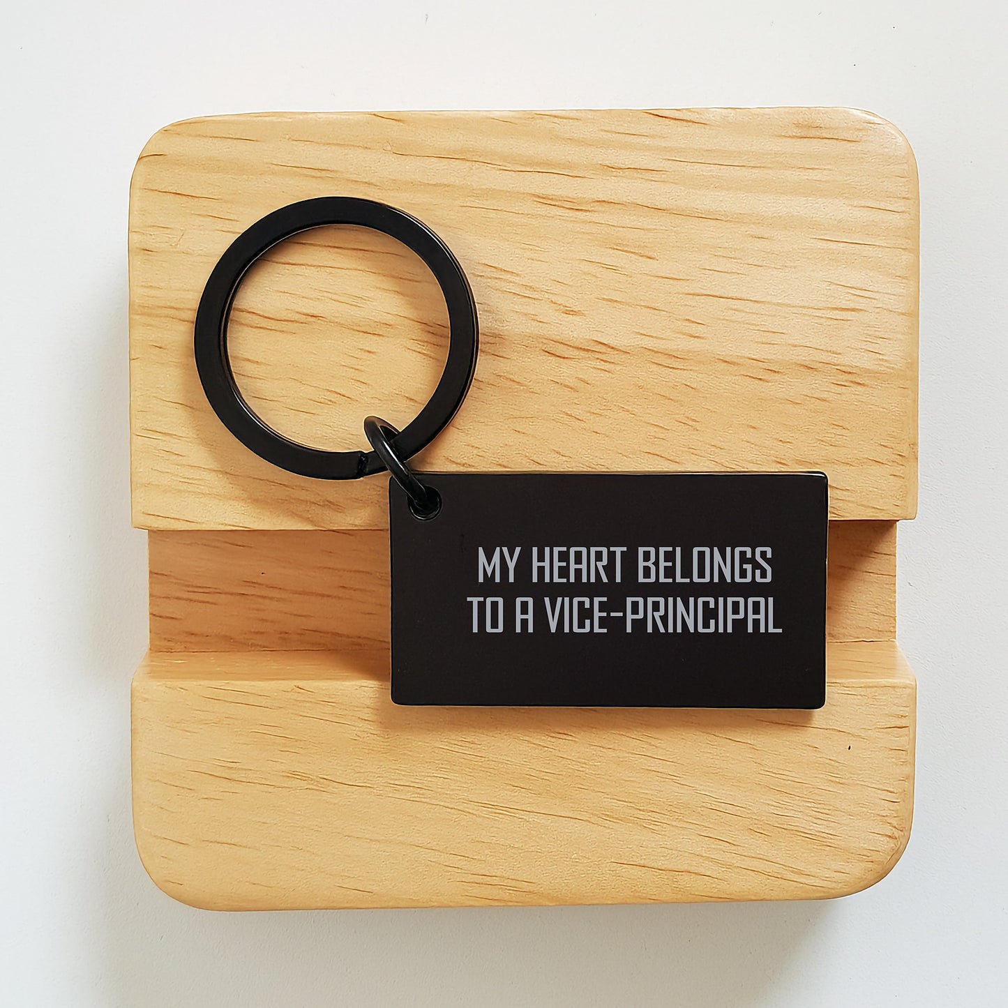 Funny Vice-principal Gifts for Men, Black Keychain with Engraved 'My Heart Belongs To A Vice-principal' Quote, from Family and Friends for Christmas - Image 2