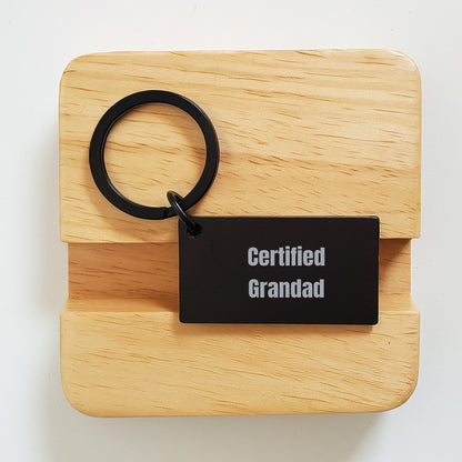 Funny Grandad Quotes Keychain Gifts for Grandad from Family, Unique Valentine's Gift for Men, Black Stainless Steel Keychain with Engraved Message - Image 2