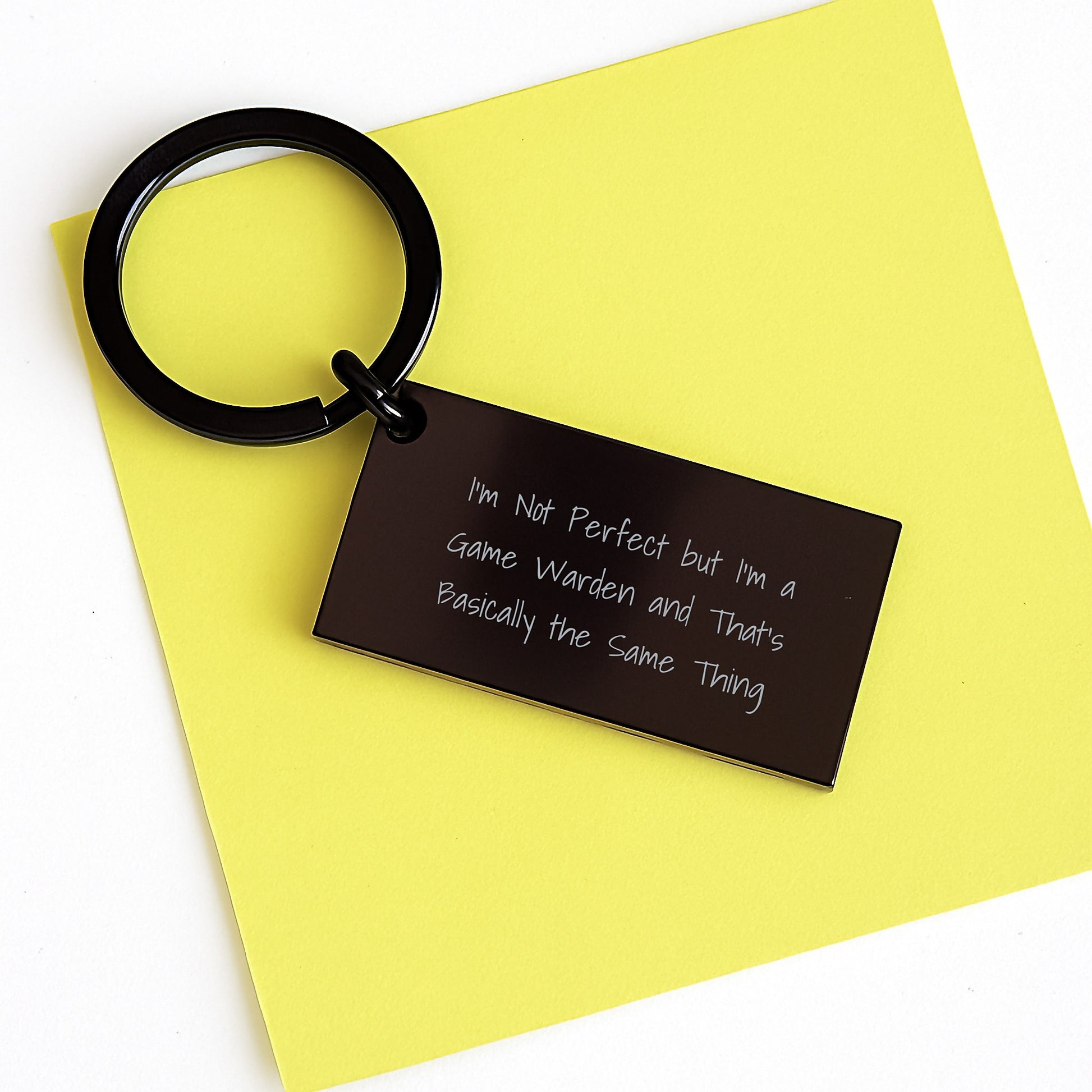 Funny Game Warden Keychain Gifts from Men to Women Game Wardens - I'm Not 'Perfect' But I'm A Game Warden Keychain Christmas Unique Gifts - Image 3