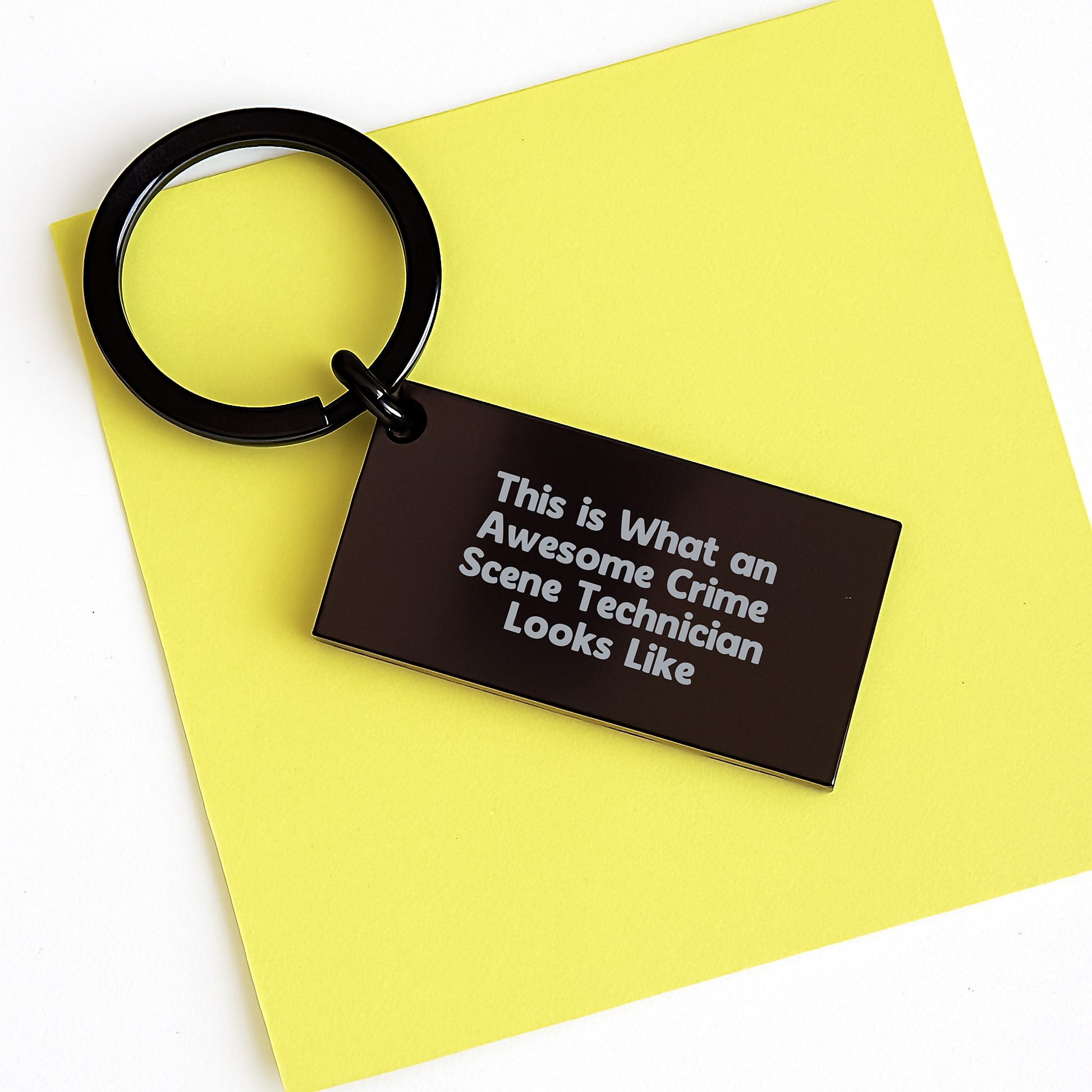Funny Crime Scene Technician Keychain Gifts from Men to Women for Valentine's, 'This Is What An Awesome Crime Scene Technician Looks Like' Stainless Steel Keychain - Image 3