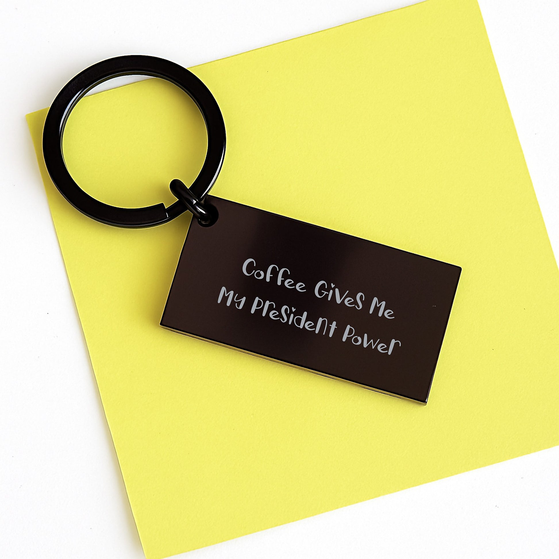 Funny President Gifts for Men from Friends Keychain Coffee Power - Image 3