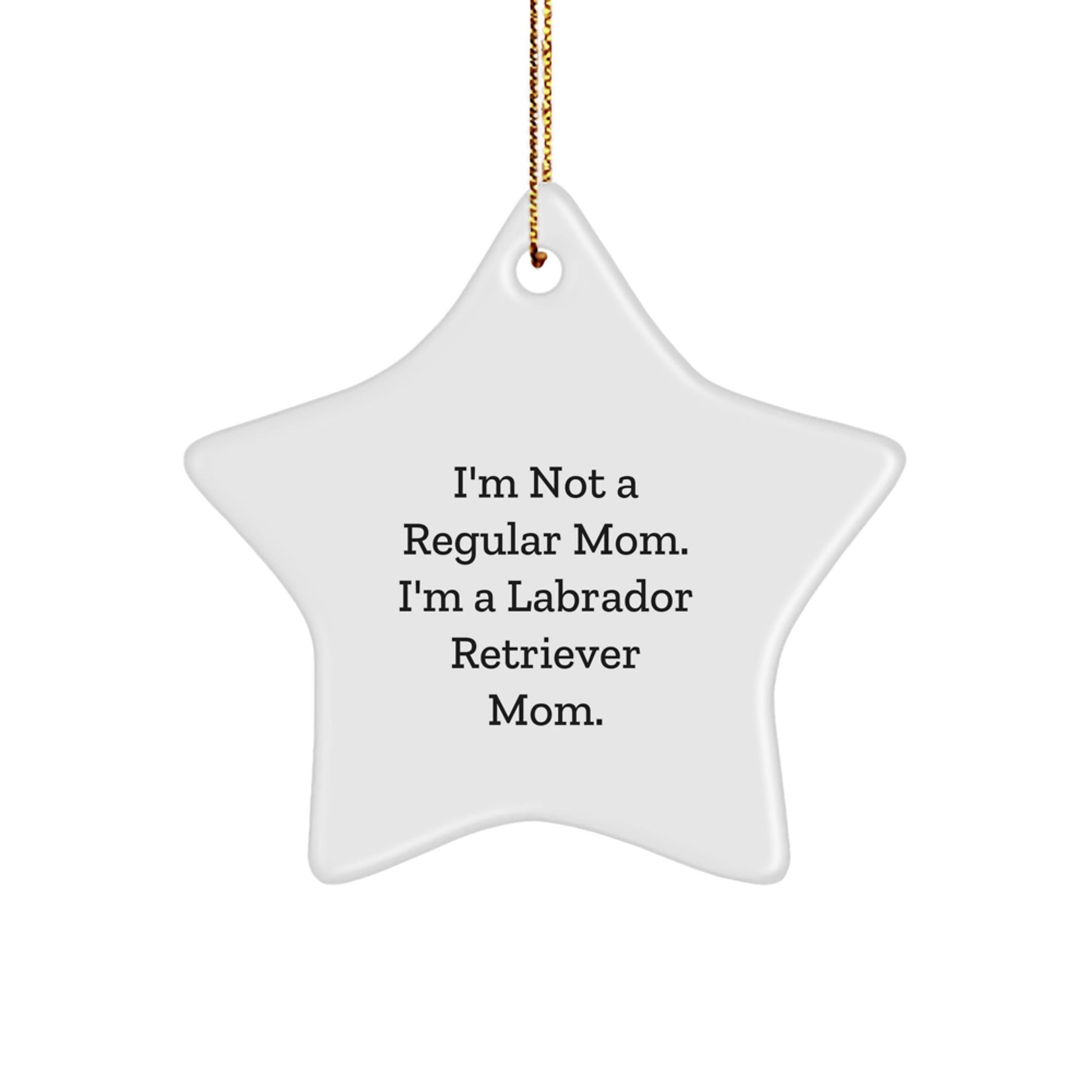 Labrador Retriever Dog Mom Gifts for Friends from - Funny Star Ornament, White, 3.25" tall, Perfect for Christmas Unique Gifts - Victory Thru Vision