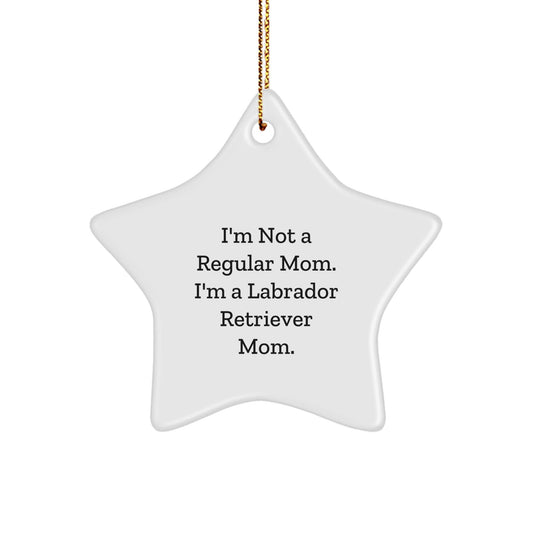 Labrador Retriever Dog Mom Gifts for Friends from - Funny Star Ornament, White, 3.25" tall, Perfect for Christmas Unique Gifts - Victory Thru Vision