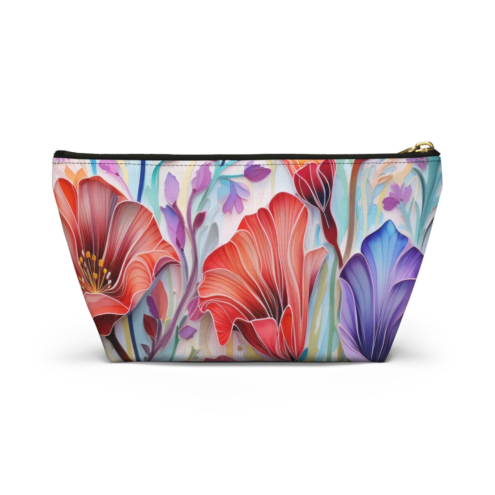 Lily Flowers Accessory Pouch, Floral Accessory Pouch, Makeup Bag, Cosmetic Case, Zippered Pouch, Gift for Her - Victory Thru Vision 