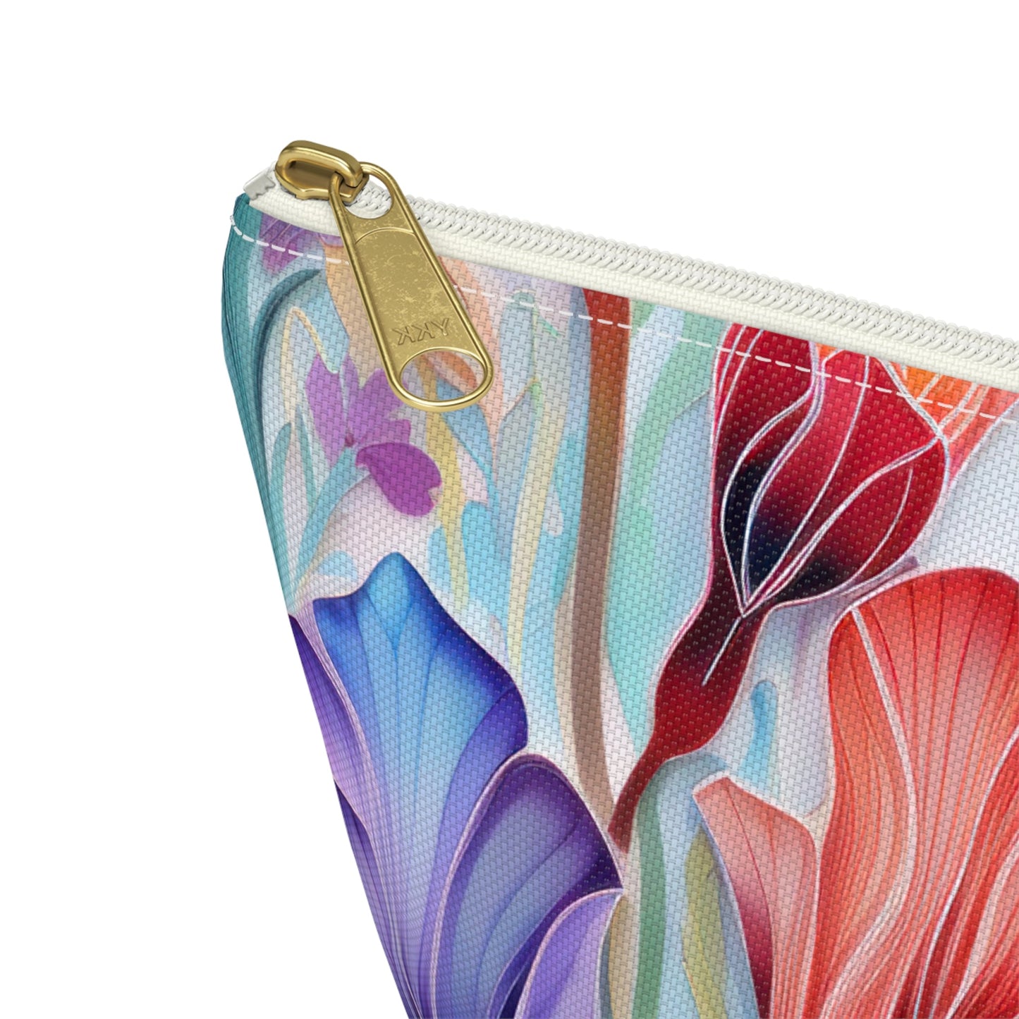Lily Flowers Accessory Pouch, Floral Accessory Pouch, Makeup Bag, Cosmetic Case, Zippered Pouch, Gift for Her - Victory Thru Vision 