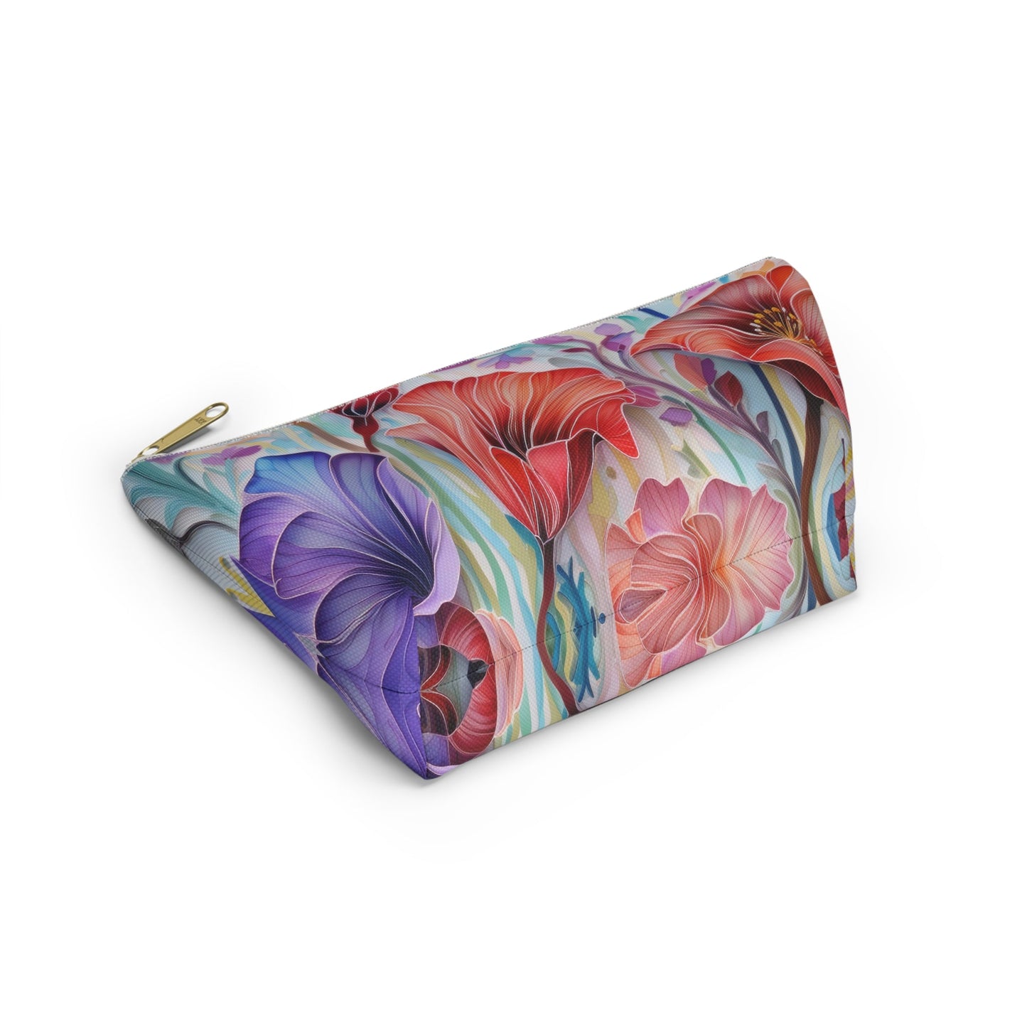 Lily Flowers Accessory Pouch, Floral Accessory Pouch, Makeup Bag, Cosmetic Case, Zippered Pouch, Gift for Her - Victory Thru Vision 