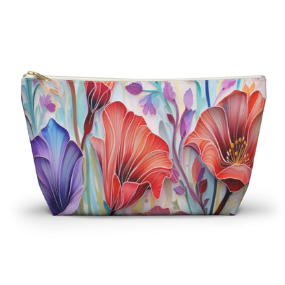 Lily Flowers Accessory Pouch, Floral Accessory Pouch, Makeup Bag, Cosmetic Case, Zippered Pouch, Gift for Her - Victory Thru Vision 
