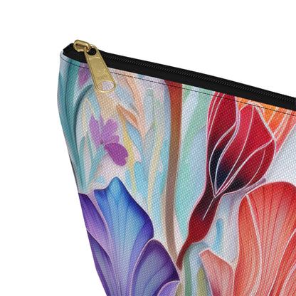 Lily Flowers Accessory Pouch, Floral Accessory Pouch, Makeup Bag, Cosmetic Case, Zippered Pouch, Gift for Her - Victory Thru Vision 