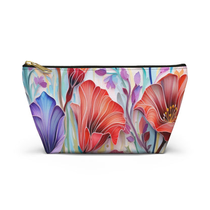 Lily Flowers Accessory Pouch, Floral Accessory Pouch, Makeup Bag, Cosmetic Case, Zippered Pouch, Gift for Her - Victory Thru Vision 