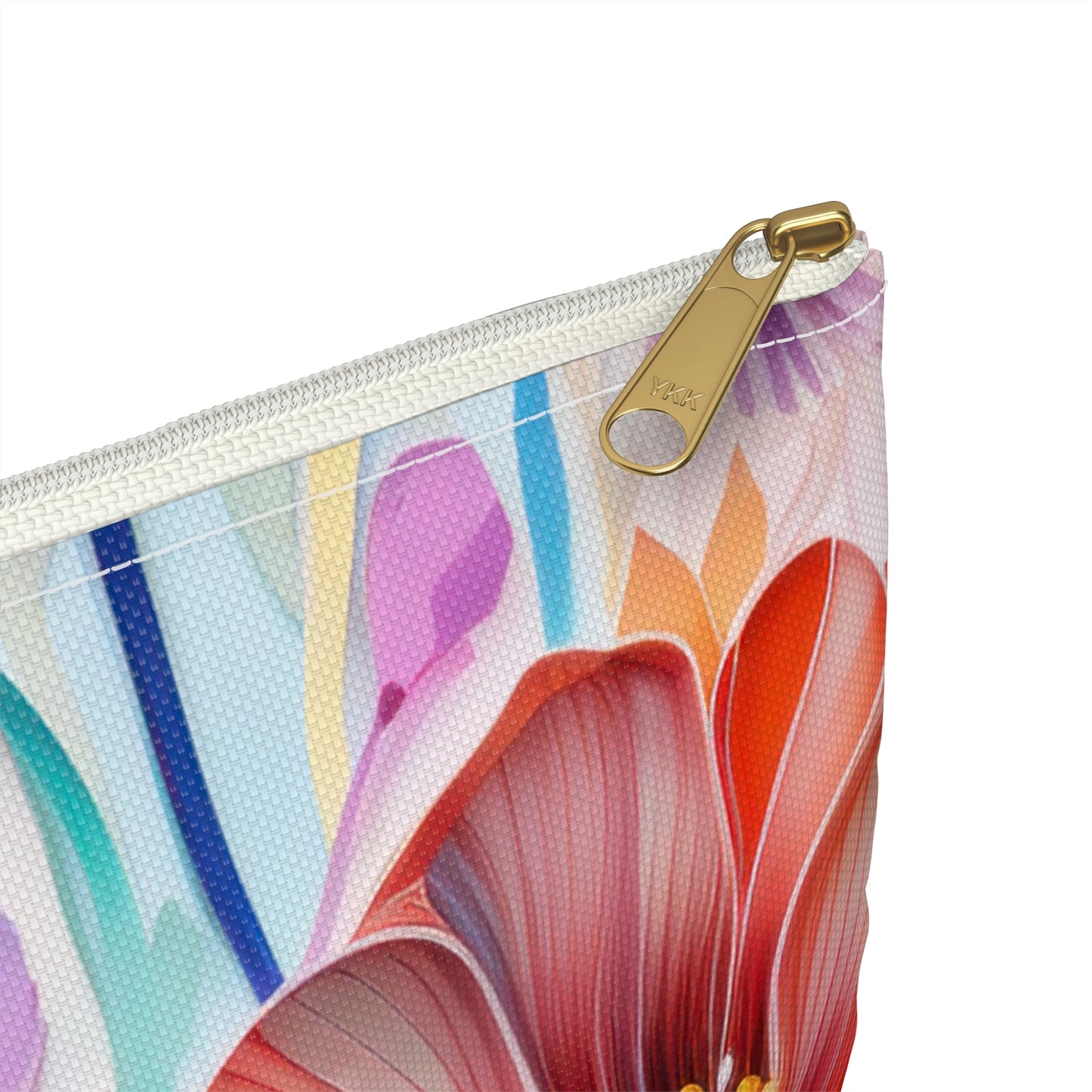 Lily Flowers Accessory Pouch, Floral Makeup Bag, Botanical Zipper Pouch, Garden Lover Toiletry Bag, Flower Print Travel - Victory Thru Vision 