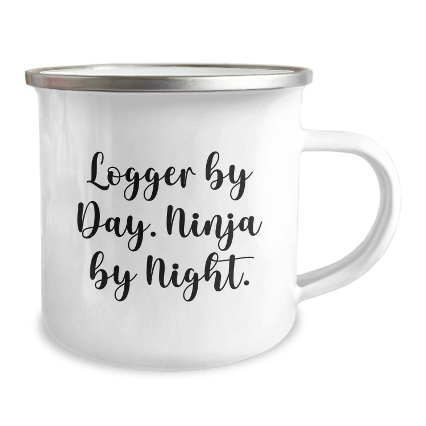 Logger Gifts for Men - Funny Camping Mug, Logger By Day. Ninja By Night. - Birthday Unique Gifts from Friends - Victory Thru Vision