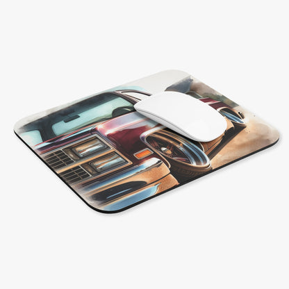 Lowered 1987 Chevy SquareBody Truck Mouse Pad - Retro C10 Truck Desk Accessory, Perfect for Truck Enthusiasts, Gifts for Him - Victory Thru Vision 
