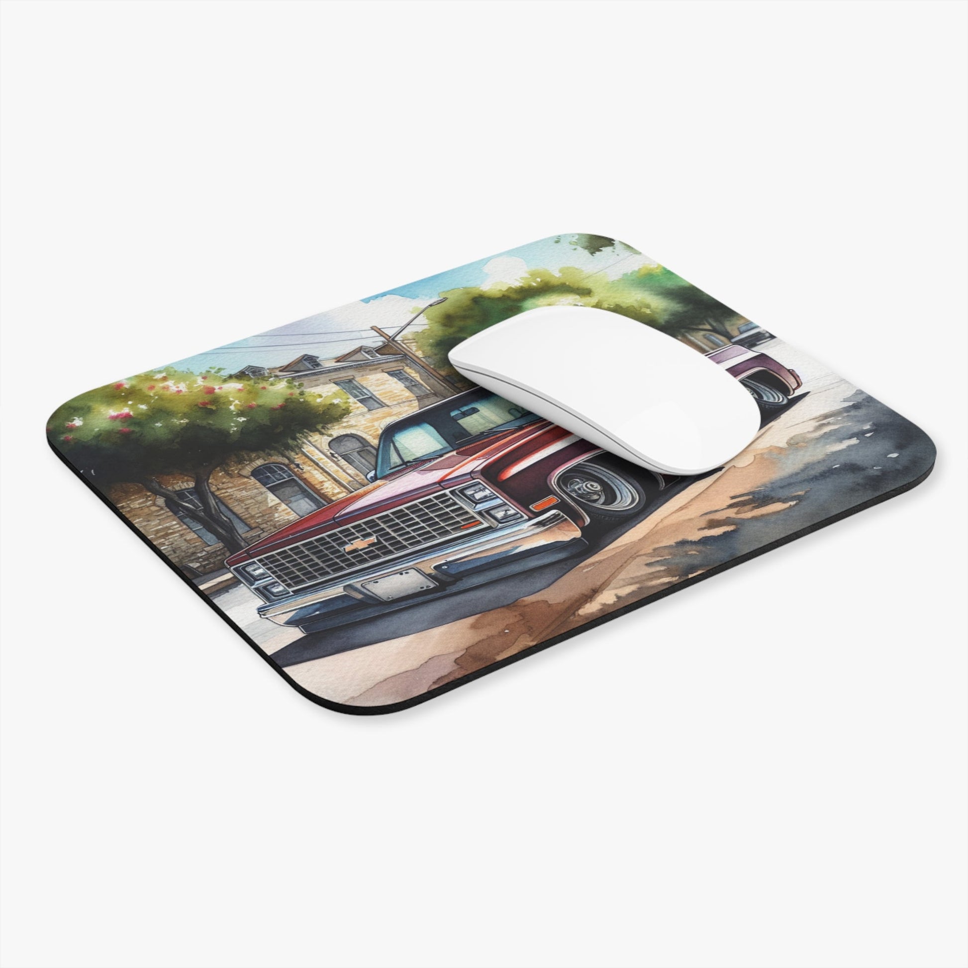 Lowered 1987 Chevy Truck Mouse Pad, Classic Truck Desk Accessory, Gift for Him, Gamer Mouse Mat, Truck Enthusiast - Victory Thru Vision 