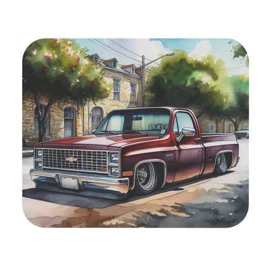 Lowered 1987 Chevy Truck Mouse Pad, Classic Truck Desk Accessory, Gift for Him, Gamer Mouse Mat, Truck Enthusiast - Victory Thru Vision 