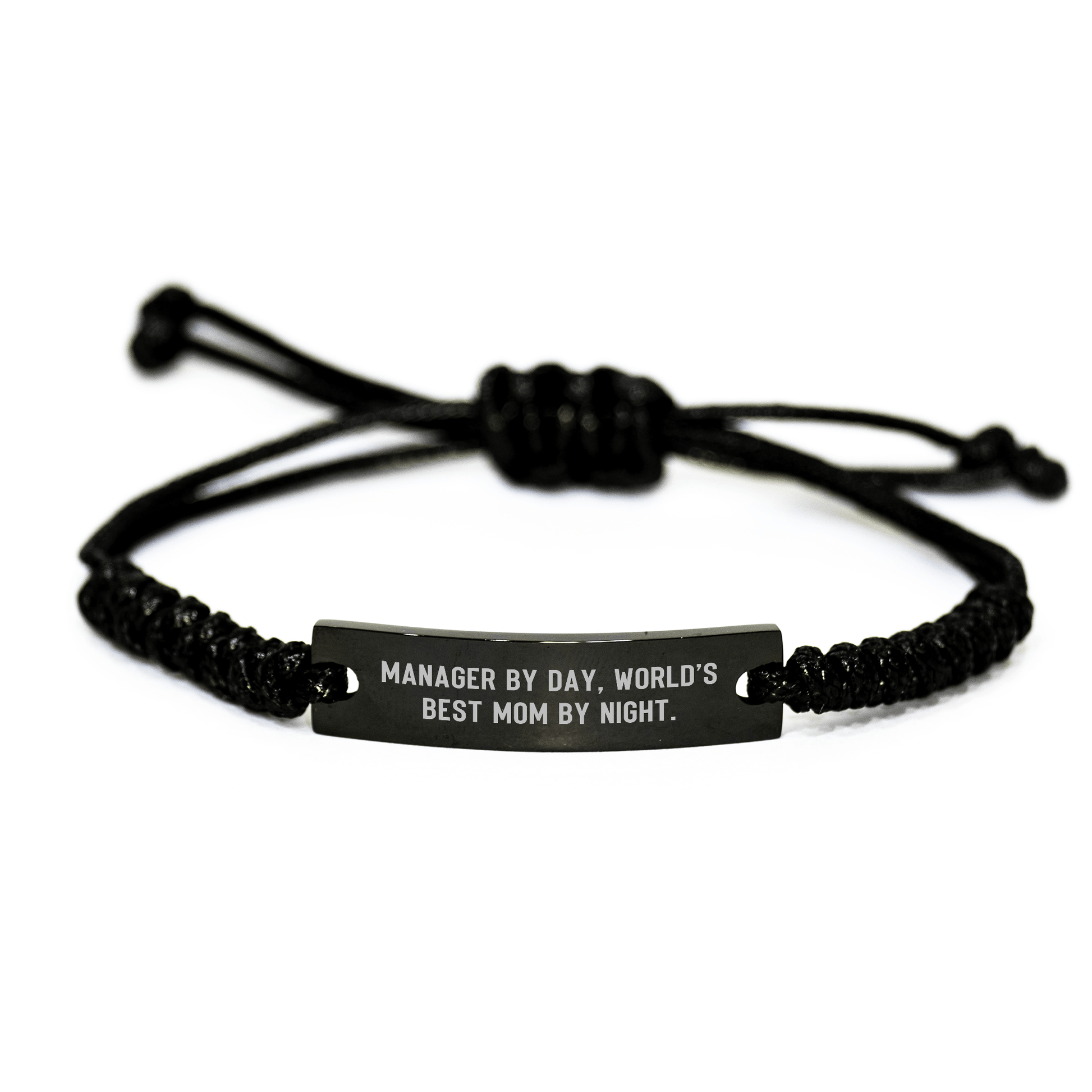 Manager By Day, World's Best Dad By Night - Funny Quote Rope Bracelet, Gifts from Men to Manager, Perfect for Father's Day - Victory Thru Vision 