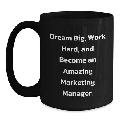 Marketing Manager Gifts, Inspirational Quote, Black Coffee Mug, Graduation Unique Gifts from Friends to Family, Gifts for Marketing Manager - Victory Thru Vision