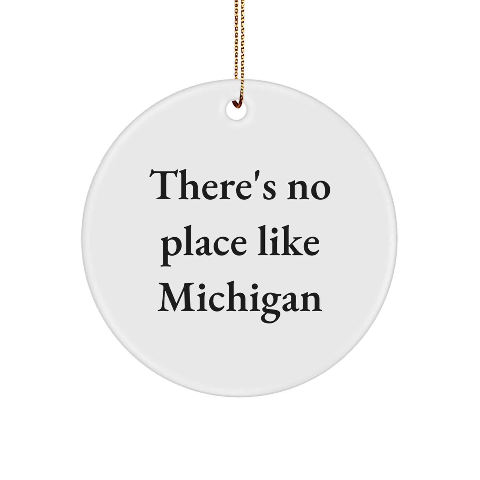 Michigan Circle Ornament Gifts from Friends for Home Decor Christmas Unique - Victory Thru Vision