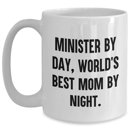 Minister Gifts, Funny White Coffee Mug, Father's Day Unique Gifts from Men, Gifts for Minister - Victory Thru Vision 
