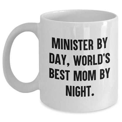 Minister Gifts, Funny White Coffee Mug, Father's Day Unique Gifts from Men, Gifts for Minister - Victory Thru Vision 
