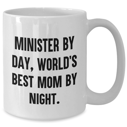 Minister Gifts, Funny White Coffee Mug, Father's Day Unique Gifts from Men, Gifts for Minister - Victory Thru Vision 