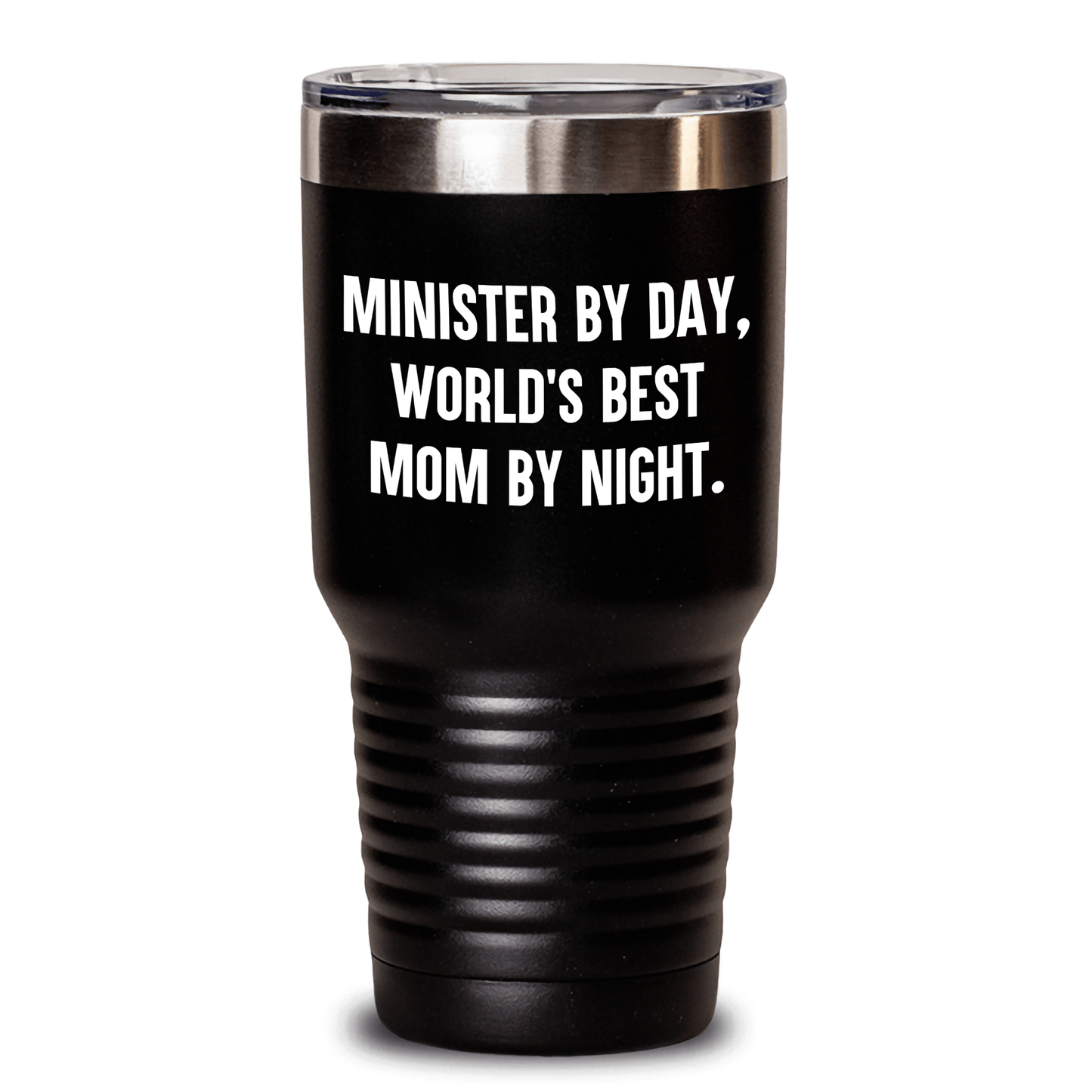 Minister Gifts, World's Best Mom By Night. Funny Tumbler, 20oz or 30oz Capacity, Stainless Steel, Gifts from Men to Minister, Perfect Father's Day Unique Gifts - Victory Thru Vision 