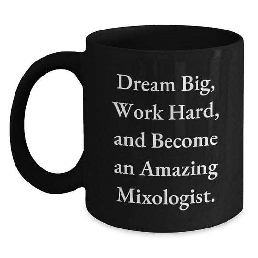 Mixologist Gifts, Inspirational Quote, Black Coffee Mug, Graduation Unique Gifts from Friends to Mixologist - Victory Thru Vision