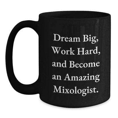 Mixologist Gifts, Inspirational Quote, Black Coffee Mug, Graduation Unique Gifts from Friends to Mixologist - Victory Thru Vision