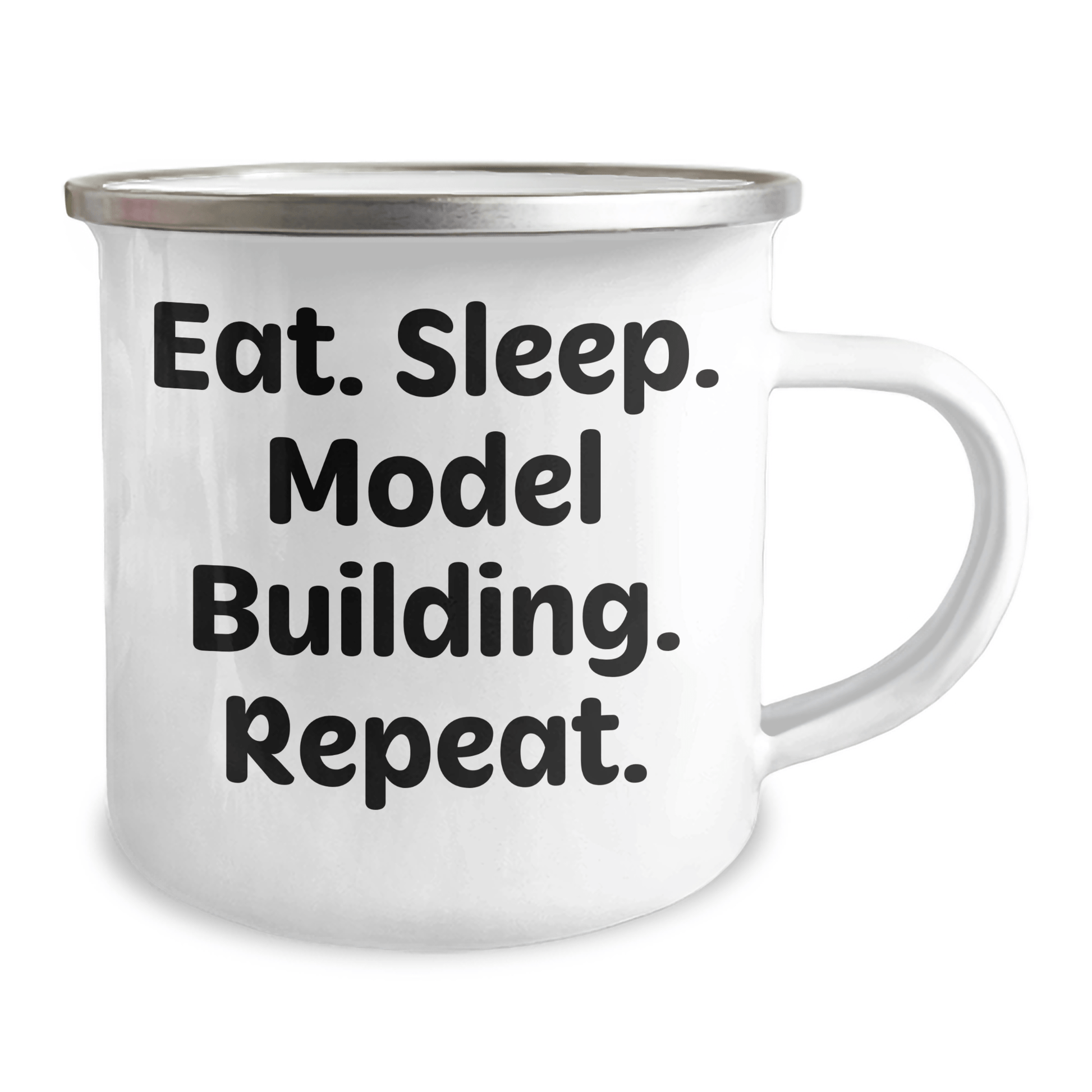 Model Building Enthusiasts Gifts from Family and Friends - Eat. Sleep. Model Building. Repeat. Funny Graduation Camping Mug - Victory Thru Vision 