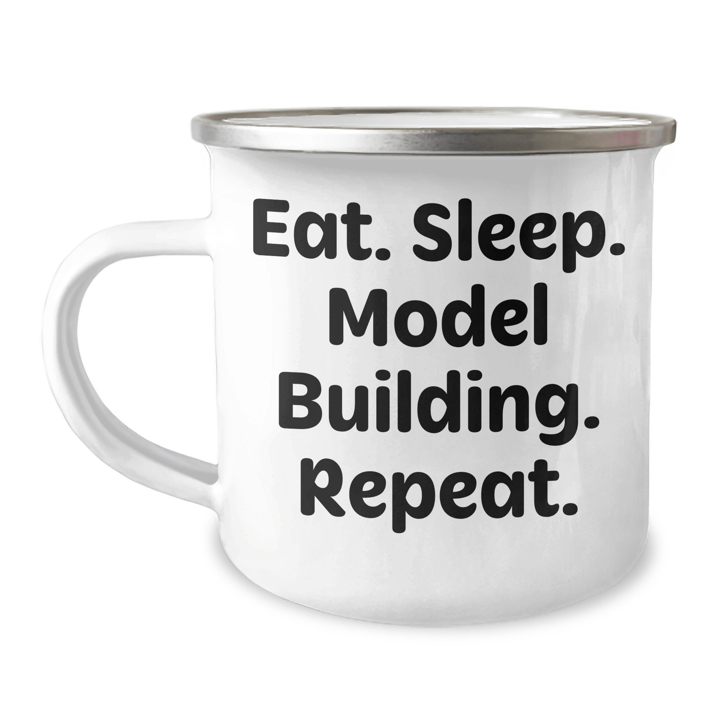 Model Building Enthusiasts Gifts from Family and Friends - Eat. Sleep. Model Building. Repeat. Funny Graduation Camping Mug - Victory Thru Vision 