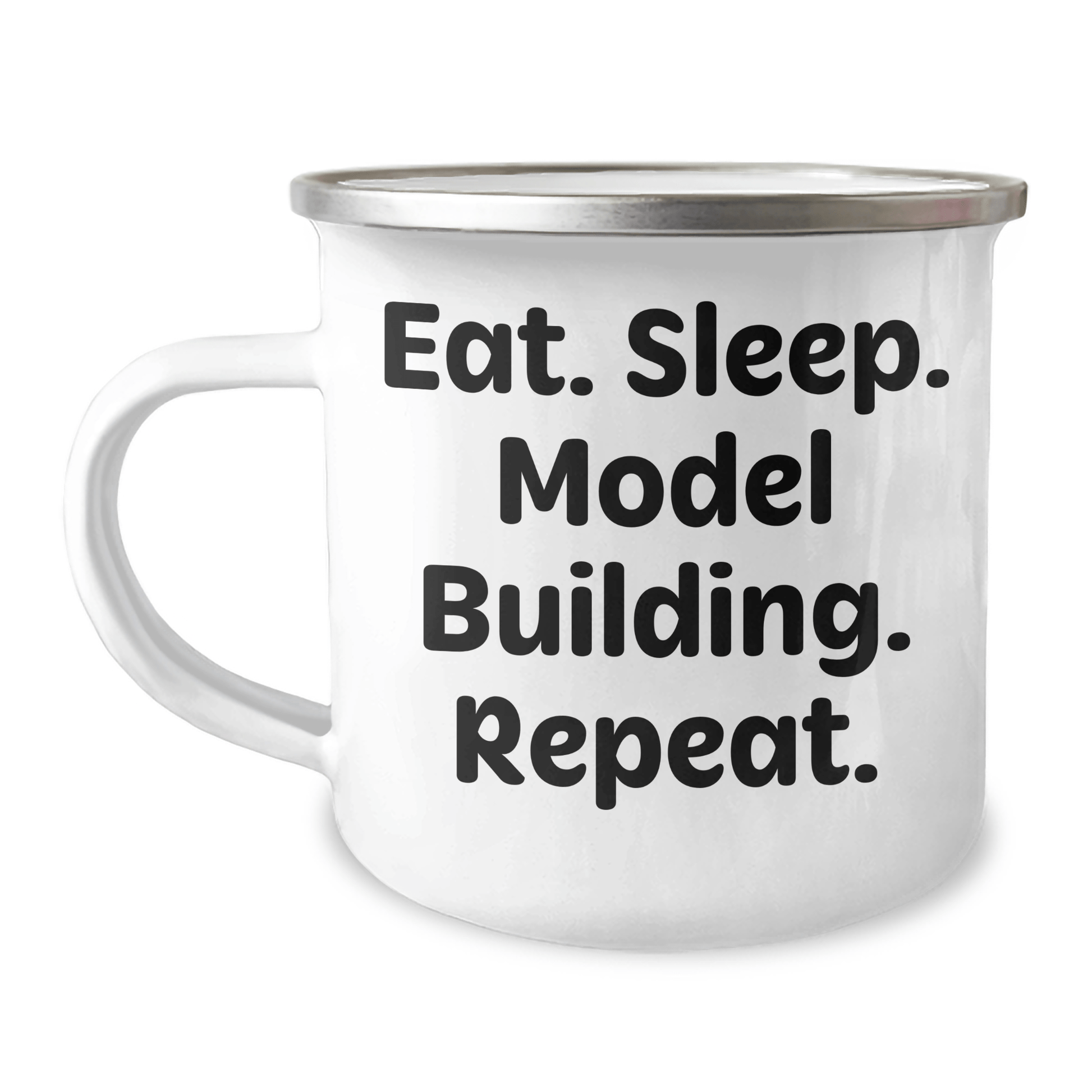 Model Building Enthusiasts Gifts from Family and Friends - Eat. Sleep. Model Building. Repeat. Funny Graduation Camping Mug - Victory Thru Vision 