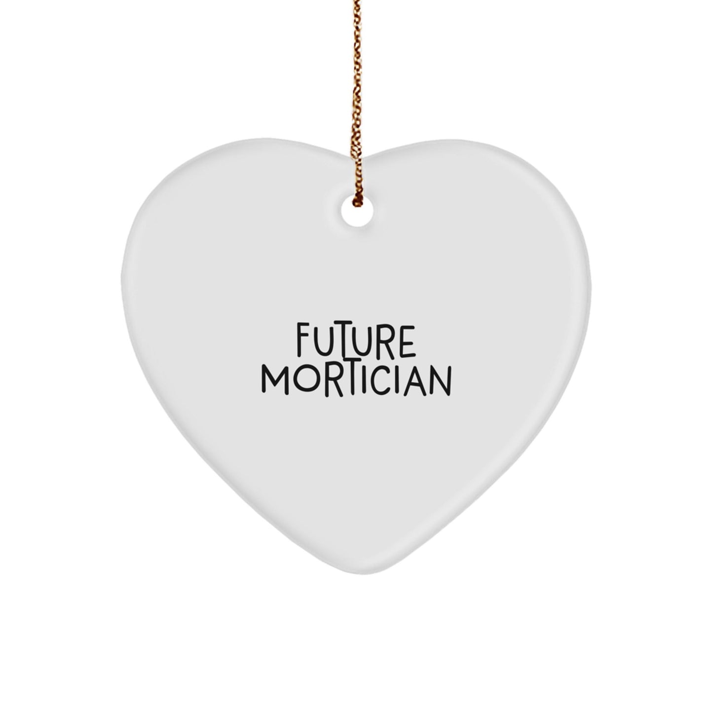 Mortician Gifts from Friends, Funny Quote Future Mortician Heart Ornament, Christmas Unique Gifts for Mortician - Victory Thru Vision