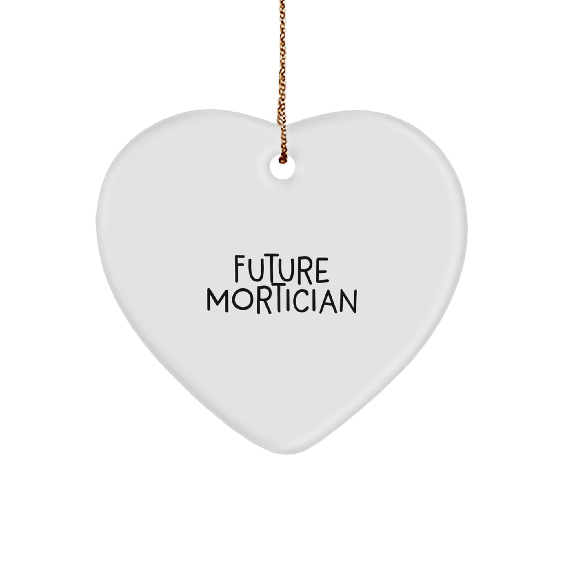 Mortician Gifts from Friends, Funny Quote Future Mortician Heart Ornament, Christmas Unique Gifts for Mortician - Victory Thru Vision