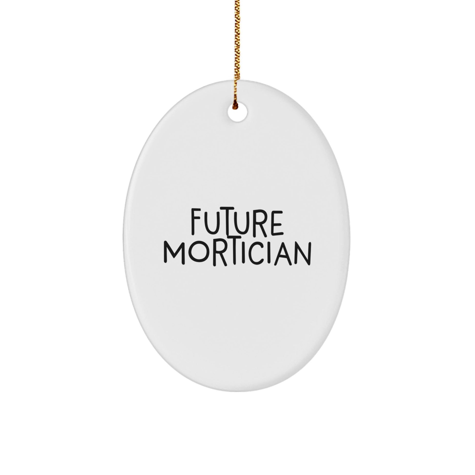 Mortician Gifts from Friends - Future Mortician Oval Ornament, Funny Quote, Christmas Unique Gifts for Mortician - Victory Thru Vision