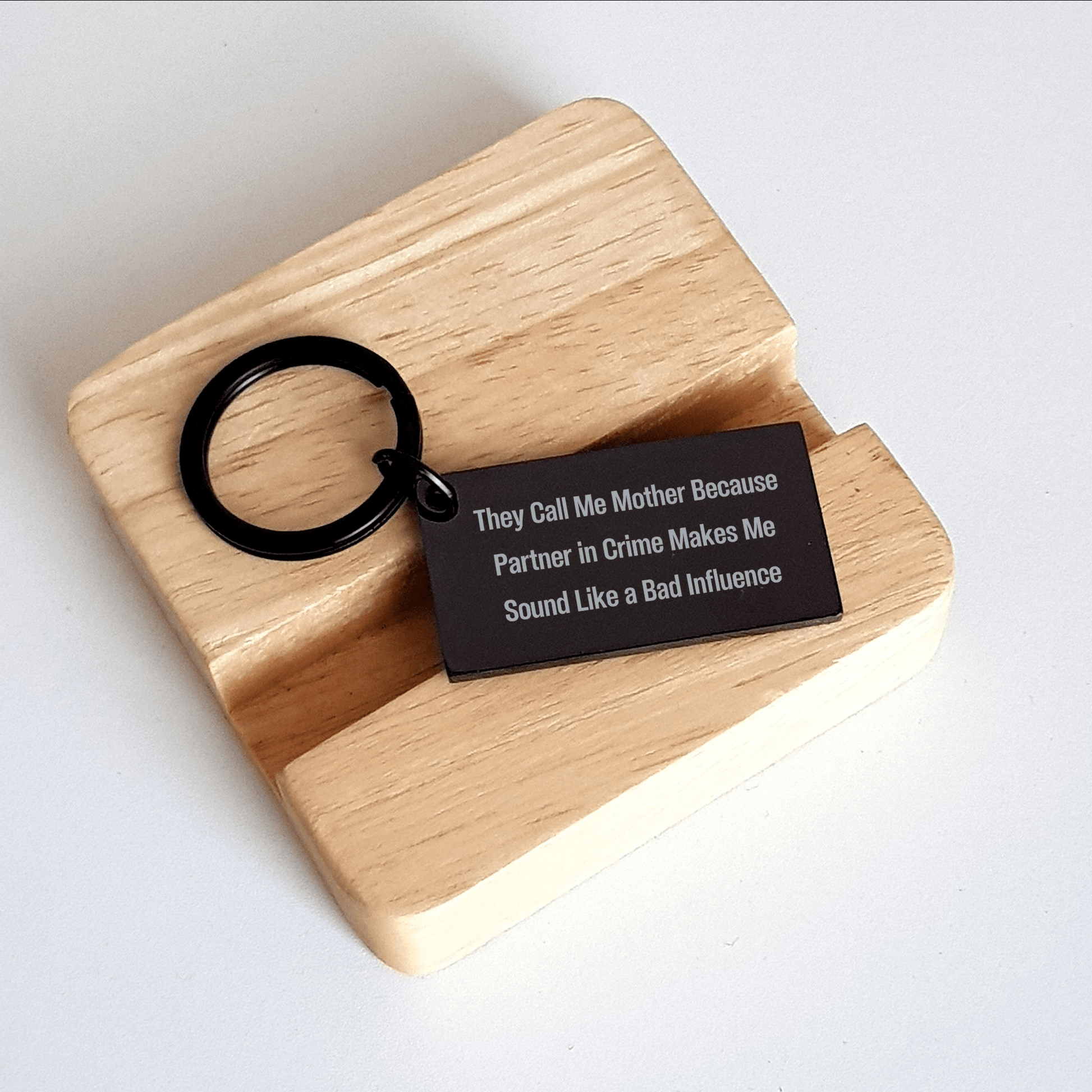 Mother's Funny Keychain Gift - 'They Call Me Mother' Quote, Black Stainless Steel, Father's Day Unique Gifts from Family to Mother - Victory Thru Vision 