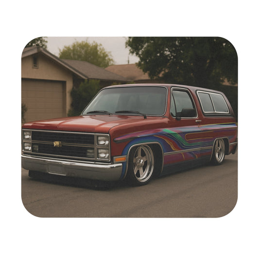 Mouse Pad - Bagged 1986 Chevy Blazer With Custom Paint Rectangle Design - Victory Thru Vision
