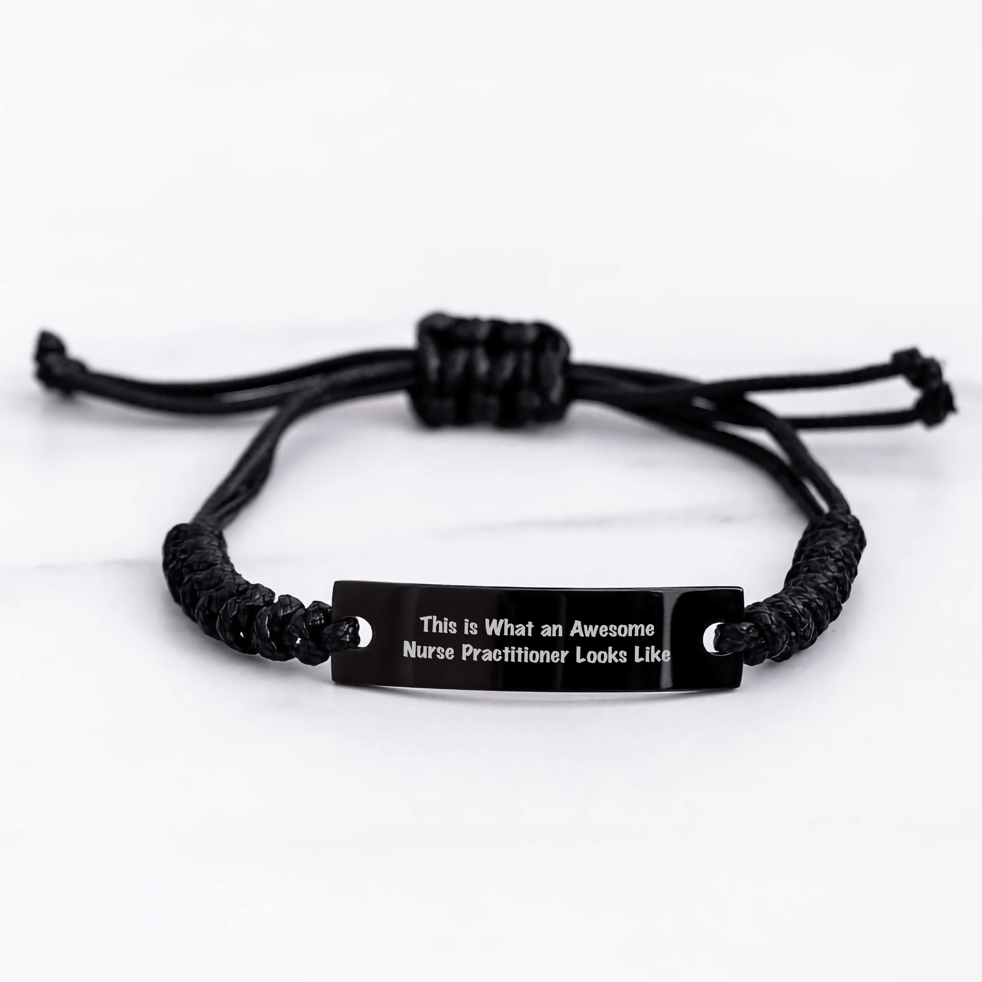 Nurse Practitioner Gifts from Friends, Inspirational Rope Bracelet for Graduation, 'This Is What An Awesome Nurse Practitioner Looks Like' Quote - Victory Thru Vision