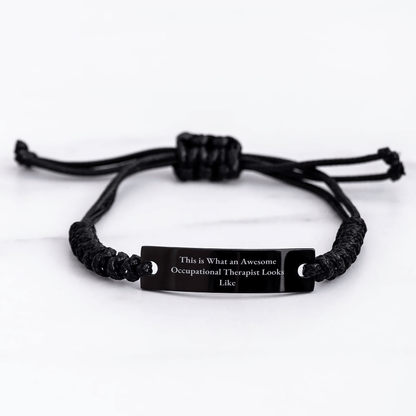 Occupational Therapist Gifts from Friends, Inspirational This Is What An Awesome Occupational Therapist Looks Like Rope Bracelet for Graduation Gifts - Victory Thru Vision