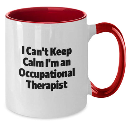 Occupational Therapist Gifts, Funny Quote Mug, Gifts from Friends for Occupational Therapist Graduation, Two Tone Coffee Mug, 11oz Ceramic - Victory Thru Vision