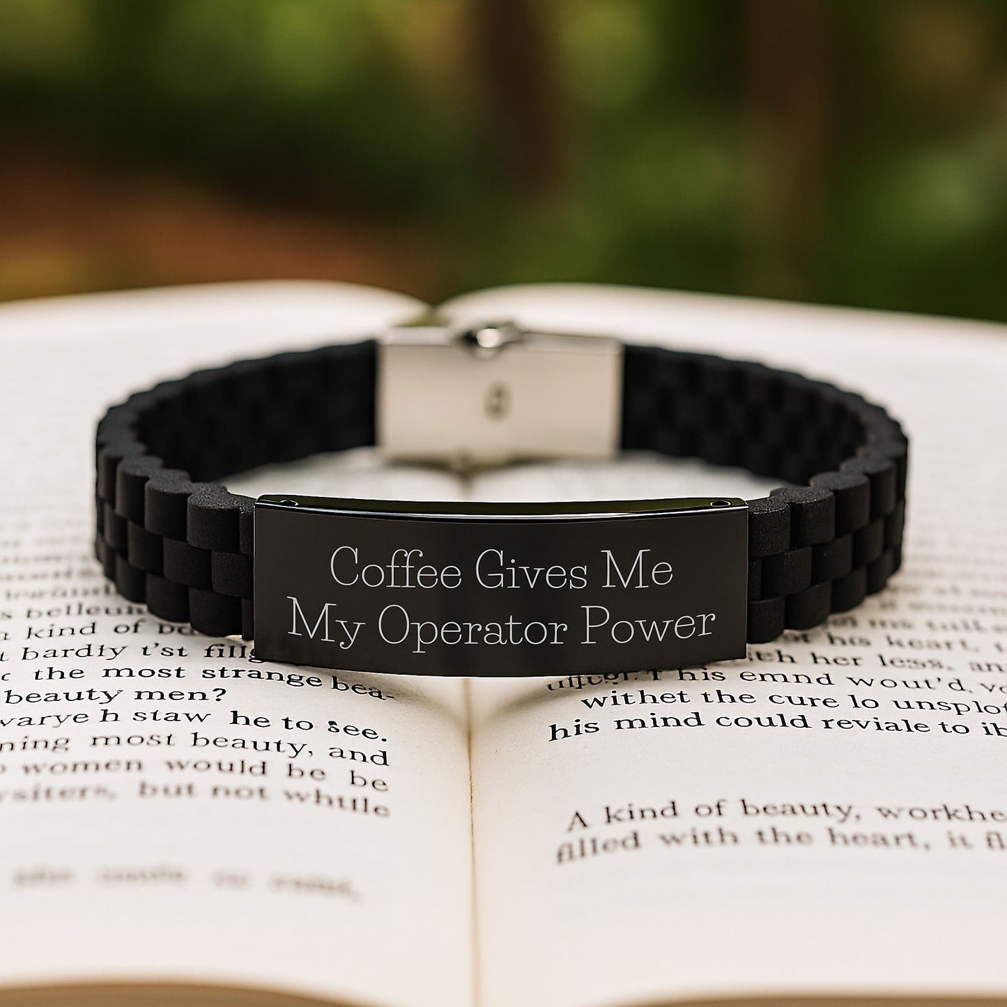 Operator Power Gifts from Men to Operator Friends - Coffee Gives Me My Operator Power Glide lock Clasp Bracelet Birthday Unique Gifts - Victory Thru Vision