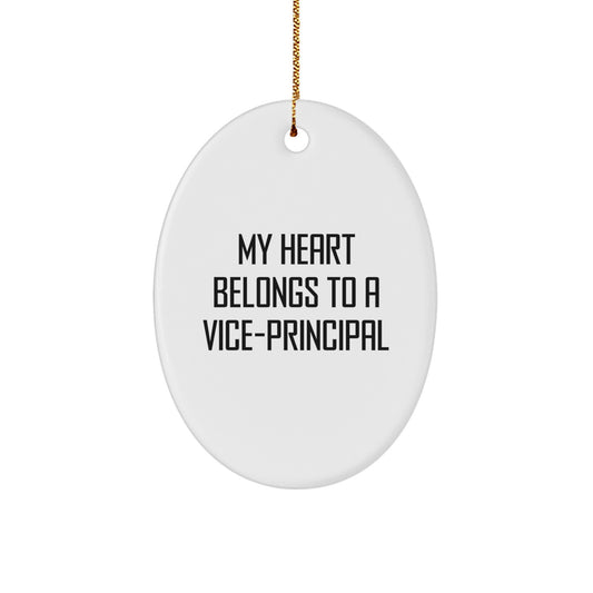 Funny Vice-principal Gifts for Him, Oval Ornament Christmas Unique Present from Men to Vice-principal - Image 1