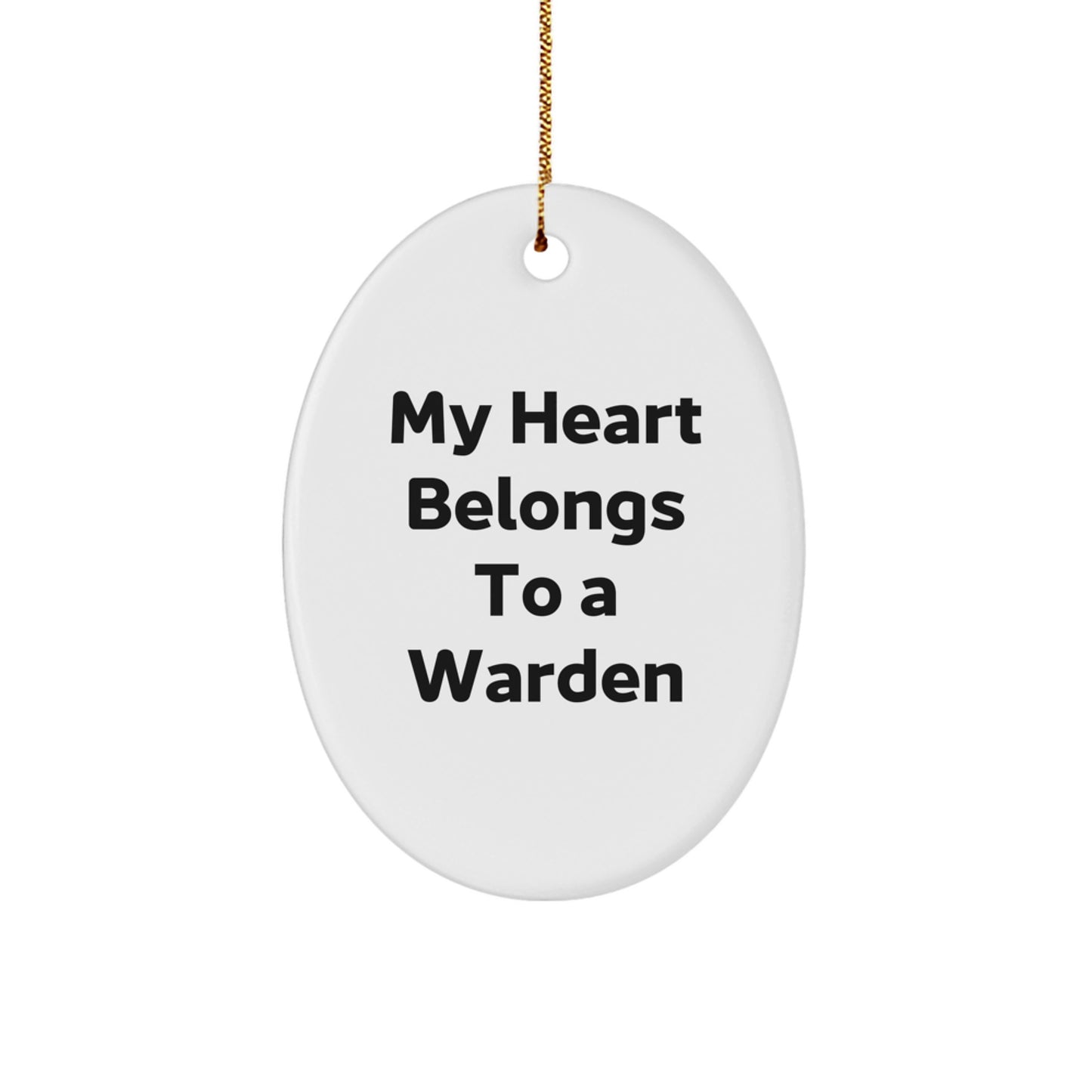 Funny Warden Oval Ornament, Gifts from Men, Women or Family to Warden, Oval Ornament, Christmas Unique Gifts for Warden - Image 1