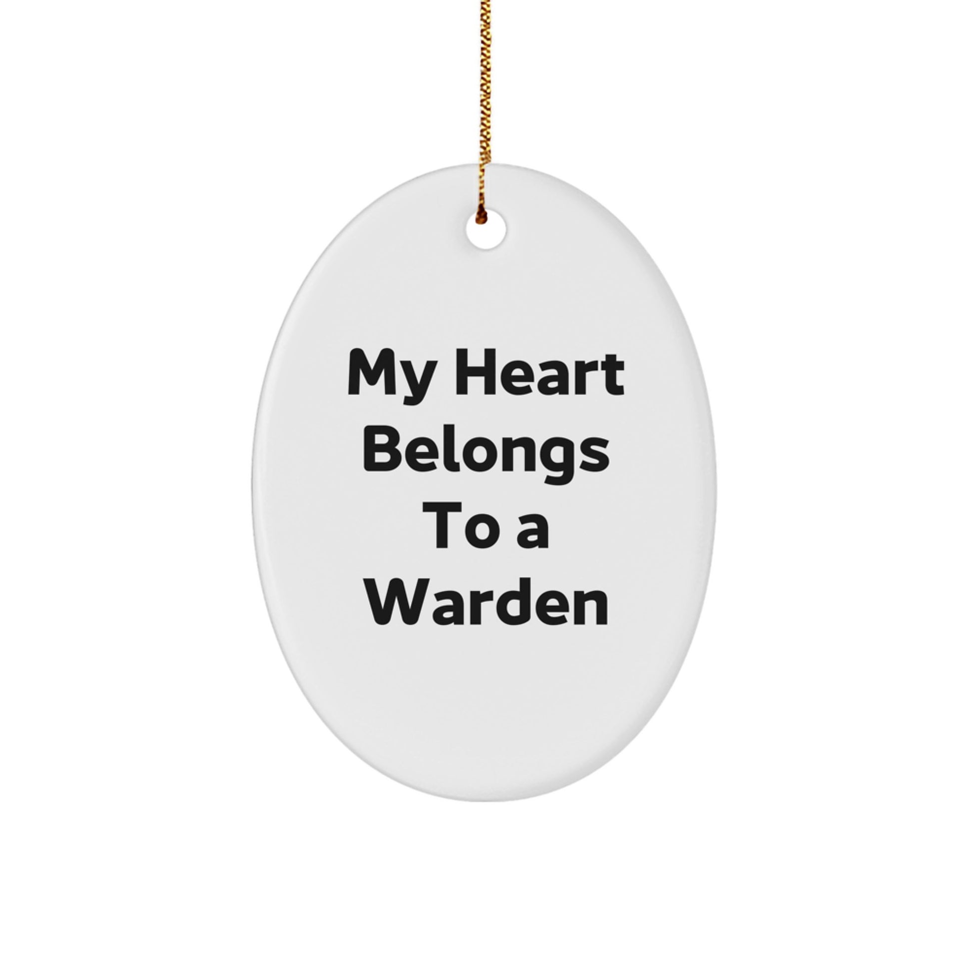 Funny Warden Oval Ornament, Gifts from Men, Women or Family to Warden, Oval Ornament, Christmas Unique Gifts for Warden - Image 1