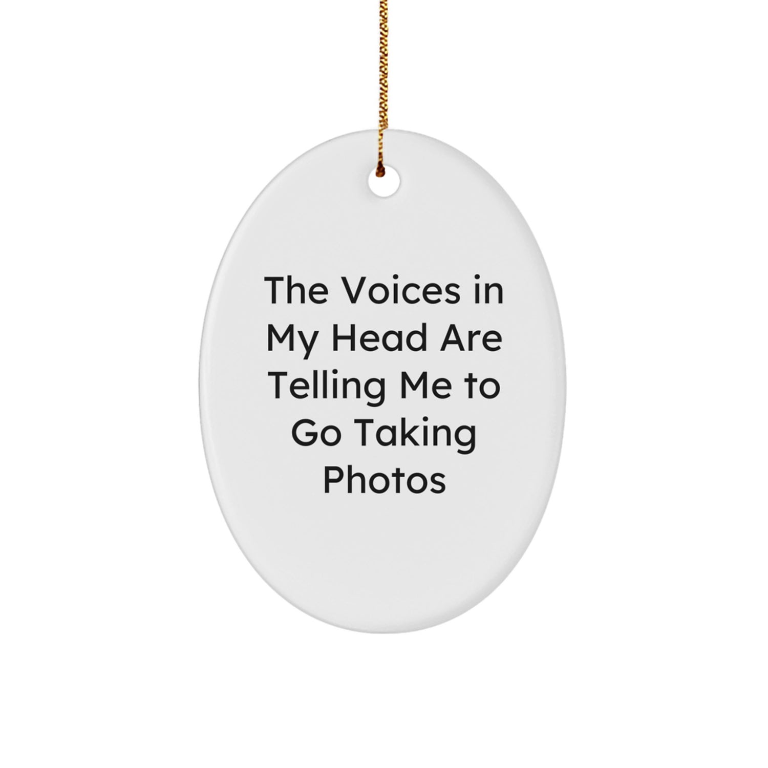 Funny Taking Photos Oval Ornament Gifts from Friends, Christmas Unique Gifts for Taking Photos Enthusiasts, Oval Shape with Vibrant Design - Image 1